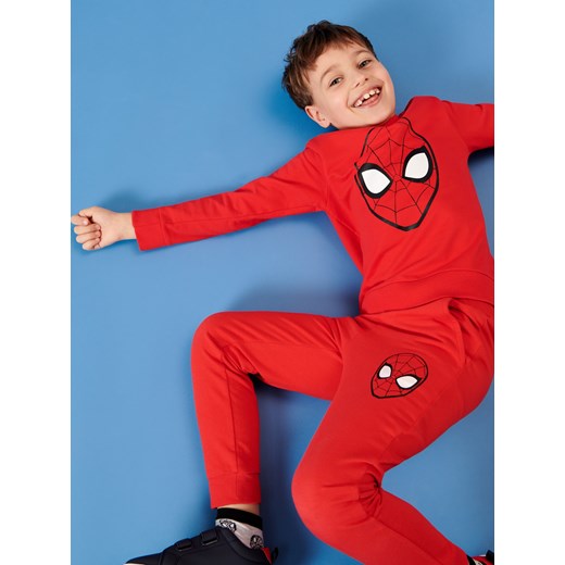 Sinsay - Spodnie dresowe jogger Spiderman - Czerwony Sinsay 140 Sinsay