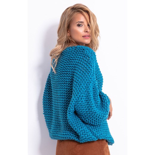 Sweter z wełną F774, Kolor niebieski, Rozmiar one size, Fobya Fobya one size Primodo