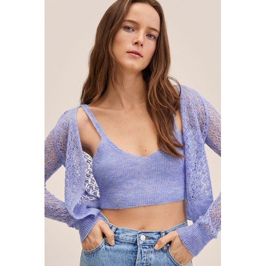 Mango top damski kolor turkusowy Mango M ANSWEAR.com