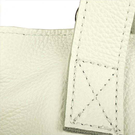 Duża torba skóra naturalna biała włoska xl Real Leather uniwersalny wyprzedaż melon.pl