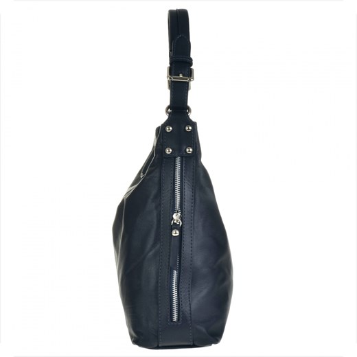 Skórzana torba na ramię w kolorze granatowym l Genuine Leather uniwersalny wyprzedaż melon.pl