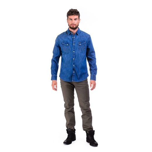 Koszula Wrangler L/S Western Shirt "Indigo" be-jeans niebieski długie