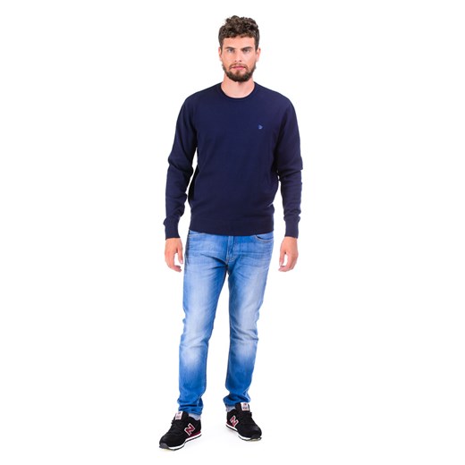 Sweter Wrangler Fine V Knit "Peacoat" be-jeans granatowy długie