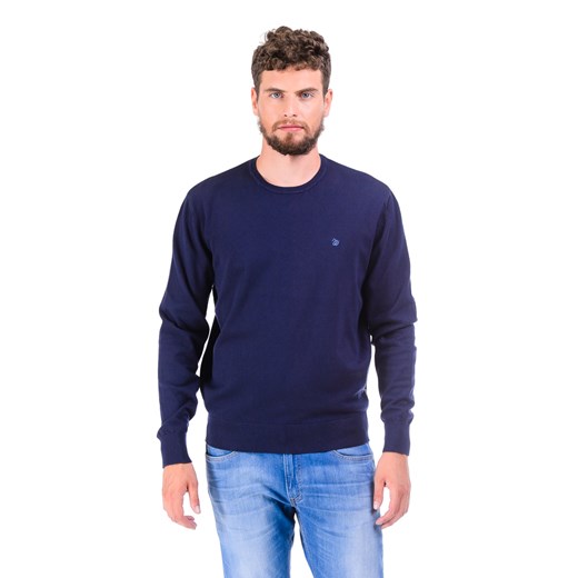 Sweter Wrangler Fine V Knit "Peacoat" be-jeans granatowy jesień