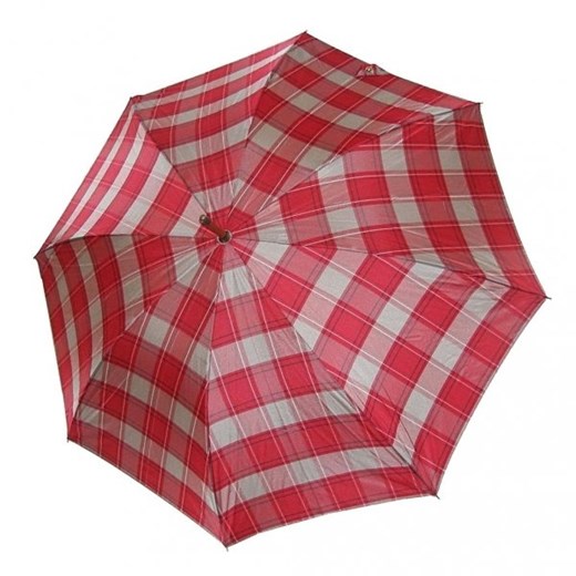 Czerwona krata  - parasol długi damski Zest 51652 Zest  Parasole MiaDora.pl