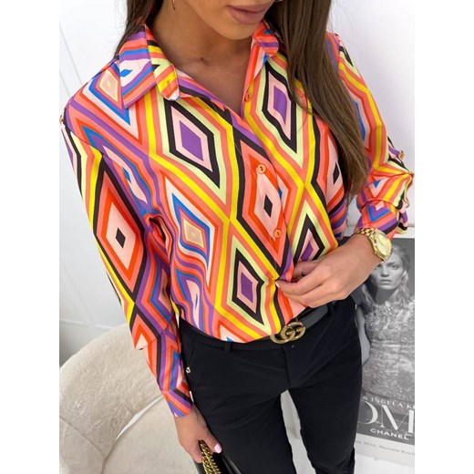 Kolorowa koszula damska w geometryczne wzory NOVUUM SHINE L lafemmeboutique.pl