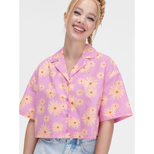 Cropp - Różowa koszula w kwiaty - Różowy Cropp M Cropp