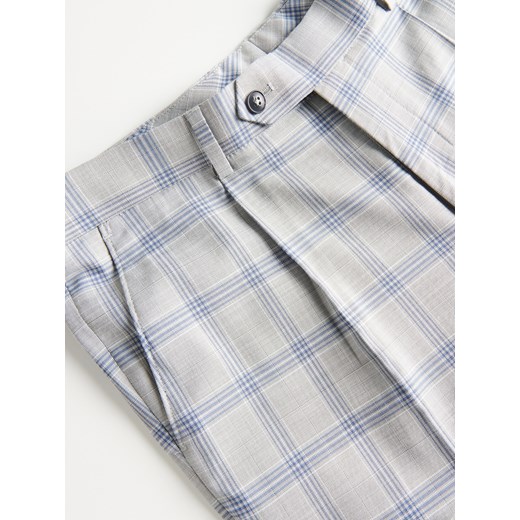 Reserved - Eleganckie spodnie slim fit w kratę - Szary Reserved 48 Reserved