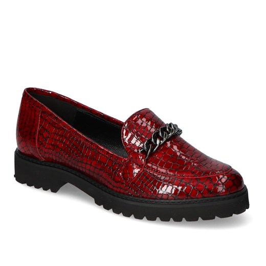 Mokasyny Laura Messi 2330/923 Czerwone Lakier ze sklepu Arturo-obuwie w kategorii Mokasyny damskie - zdjęcie 132207981