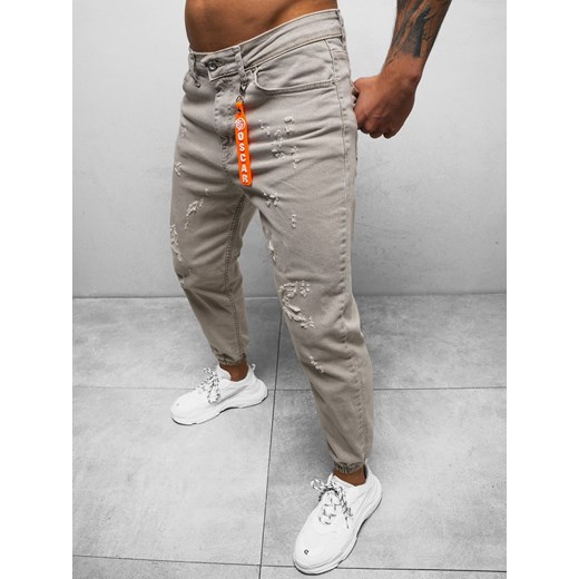 SPODNIE JEANSOWE JOGGERY MĘSKIE SZARE OZONEE DO/6100 Ozonee 31 okazyjna cena ozonee.pl