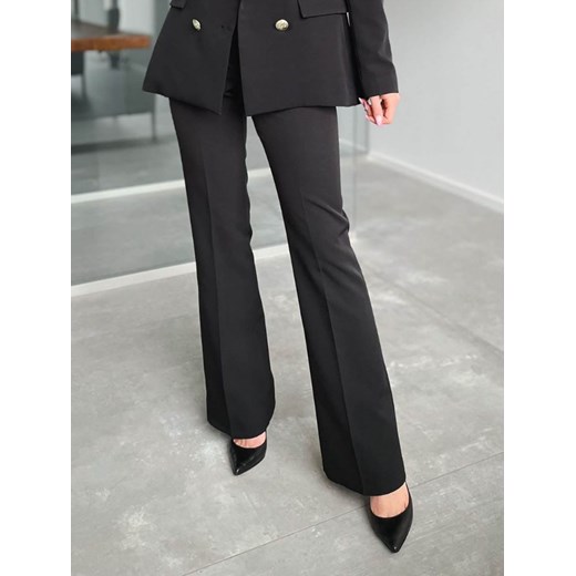 SPODNIE CZARNE DZWONY ELEGANCKIE GARNITUROWE POLSKA PRODUKCJA TRENDSETTER L (40) Perfe.pl