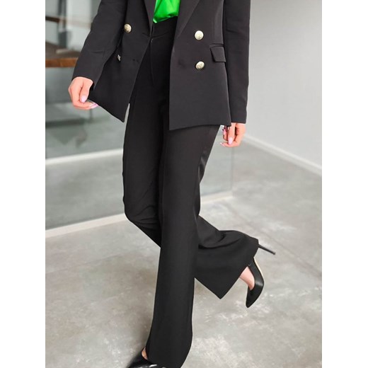 SPODNIE CZARNE DZWONY ELEGANCKIE GARNITUROWE POLSKA PRODUKCJA TRENDSETTER XS (34) Perfe.pl