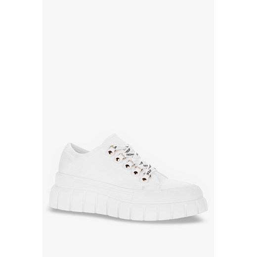 Białe trampki creepersy na platformie buty sportowe z ozdobną sznurówką Casu Casu 41 Casu.pl promocja