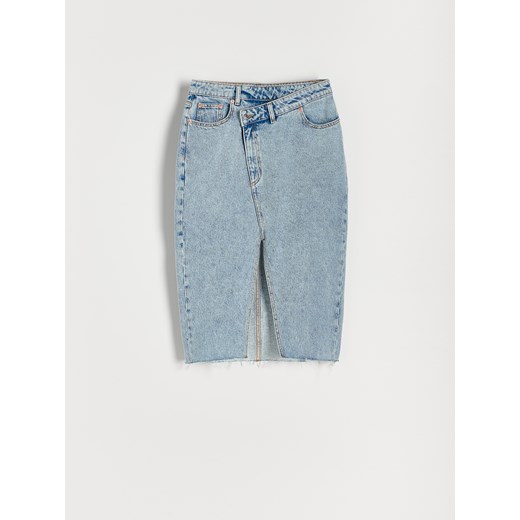 Reserved - Spódnica z asymetrycznym zapięciem - Niebieski Reserved 42 Reserved