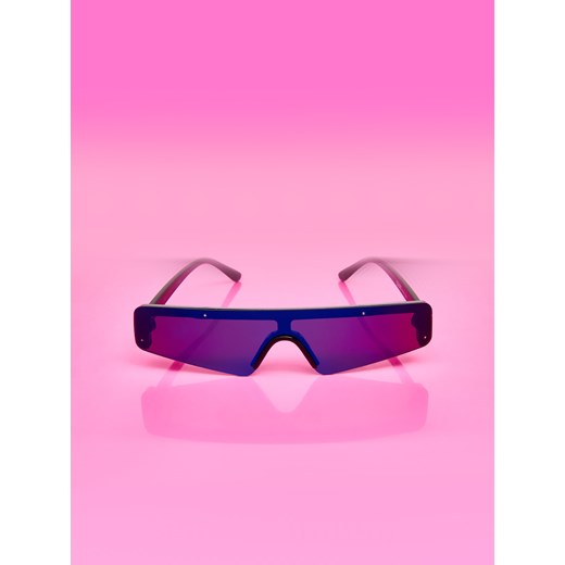 Cropp - Fioletowe okulary przeciwsłoneczne - Czarny Cropp Uniwersalny Cropp