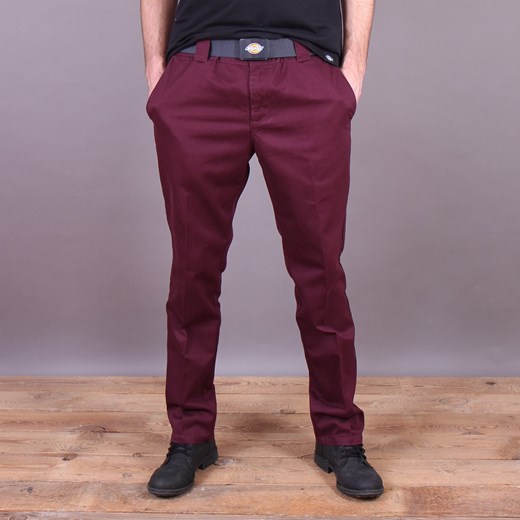 Spodnie Dickies C182 GD Pant - kolor bordowy brandsplanet-pl czerwony bawełniane