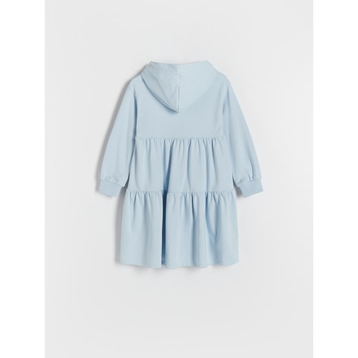 Reserved - Dzianinowa sukienka z haftem - Niebieski Reserved 122 Reserved