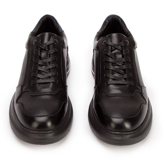 Męskie sneakersy skórzane z poduszką powietrzną czarne ze sklepu WITTCHEN w kategorii Półbuty męskie - zdjęcie 132433654