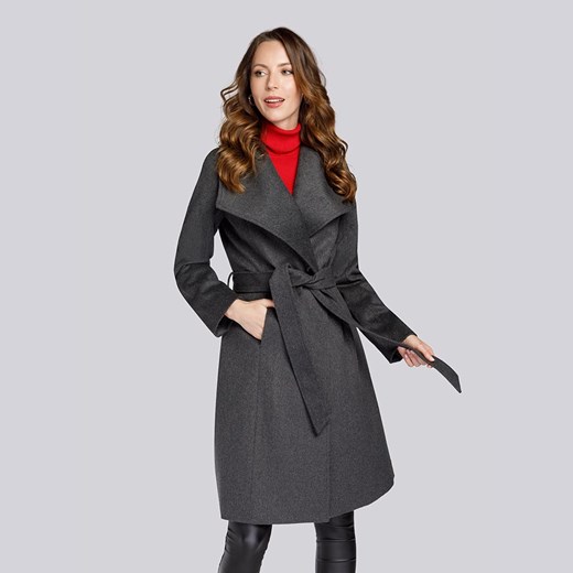 Damski płaszcz z wełną szlafrokowy Wittchen XS, XXL, L, M, XL, XXXL, S wyprzedaż WITTCHEN
