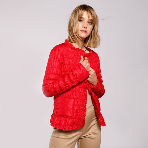 Damska kurtka pikowana i marszczona czerwona ze sklepu WITTCHEN w kategorii Kurtki damskie - zdjęcie 132442254