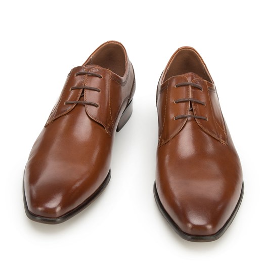 Męskie buty derby skórzane klasyczne brązowe ze sklepu WITTCHEN w kategorii Buty eleganckie męskie - zdjęcie 132443732