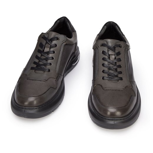 Męskie sneakersy skórzane z poduszką powietrzną szare ze sklepu WITTCHEN w kategorii Półbuty męskie - zdjęcie 132444394