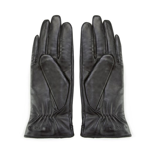 Ocieplane rękawiczki damskie ze skóry naturalnej czarne ze sklepu WITTCHEN w kategorii Rękawiczki damskie - zdjęcie 132449411