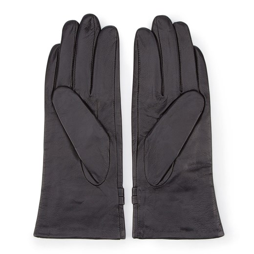 Damskie rękawiczki skórzane ze sprzączkami czarne ze sklepu WITTCHEN w kategorii Rękawiczki damskie - zdjęcie 132449443