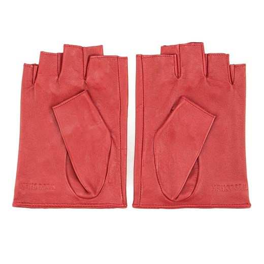 Damskie rękawiczki skórzane bez palców z perforacją czerwone ze sklepu WITTCHEN w kategorii Rękawiczki damskie - zdjęcie 132449470