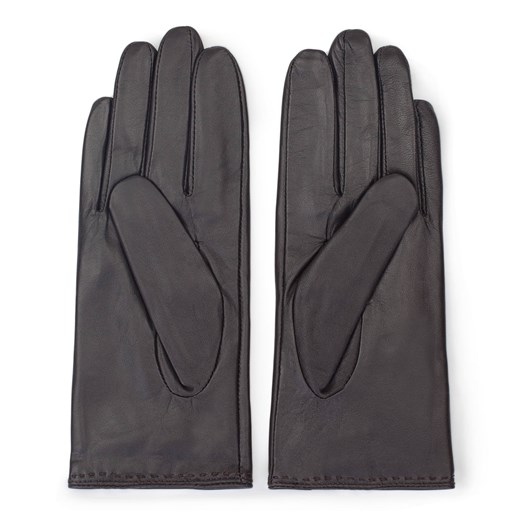 Damskie rękawiczki ze skóry z wycięciem ciemny brąz ze sklepu WITTCHEN w kategorii Rękawiczki damskie - zdjęcie 132449684
