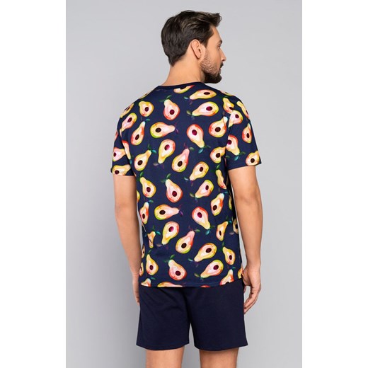 Avocado piżama męska kr.kr., Kolor granatowy-wzór, Rozmiar 2XL, Italian Fashion Italian Fashion 2XL Intymna