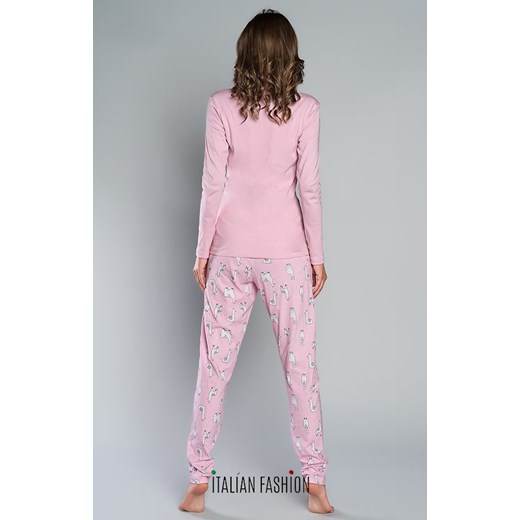 Peru piżama damska dł.dł., Kolor różowy, Rozmiar L, Italian Fashion Italian Fashion XL Intymna