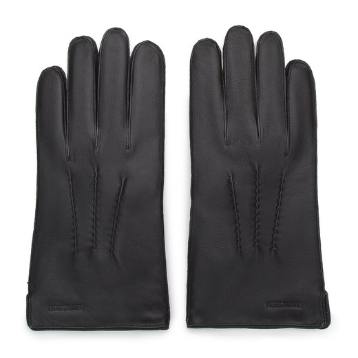 Męskie rękawiczki skórzane z marszczeniami czarne ze sklepu WITTCHEN w kategorii Rękawiczki męskie - zdjęcie 132498280