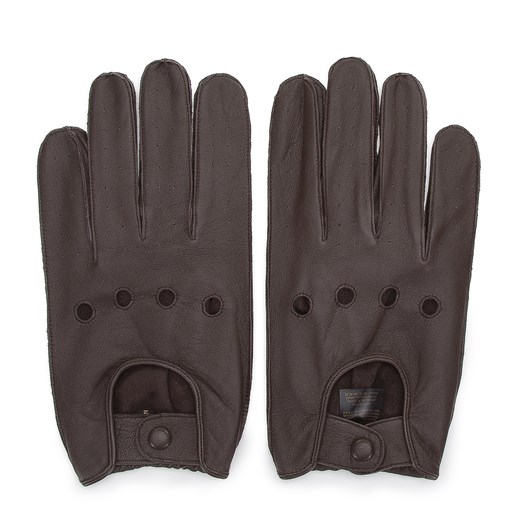 Męskie rękawiczki skórzane samochodowe ciemny brąz ze sklepu WITTCHEN w kategorii Rękawiczki męskie - zdjęcie 132498283