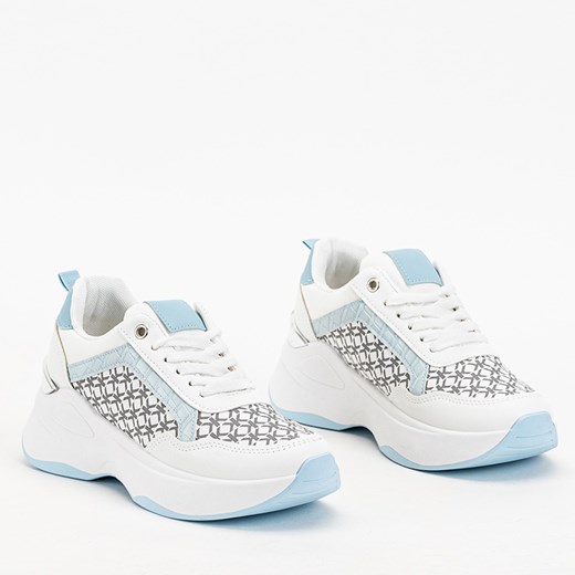 Niebiesko-białe damskie buty sportowe sneakersy Weniso - Obuwie Royalfashion.pl 37 royalfashion.pl