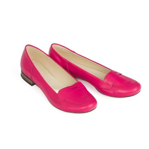 balerinki lordsy na obcasie - skóra naturalna - model 025 - kolor fuksja (41) Zapato 41 zapato.com.pl
