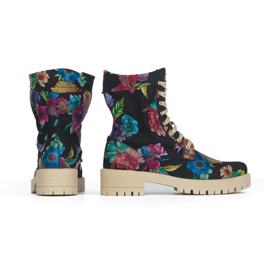 Botki workery - skóra naturalna - model 421 - kolor kolorowe kwiaty Zapato 38 zapato.com.pl