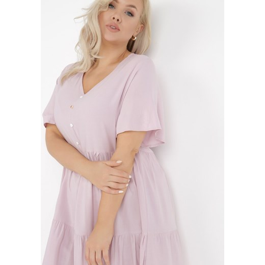 Różowa Sukienka Theliera XL Born2be Odzież