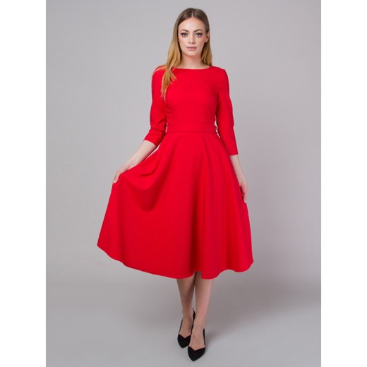 Jasnoczerwona rozkloszowana sukienka Willsoor 42 wyprzedaż Willsoor