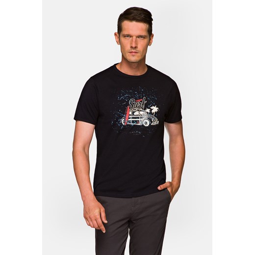 Koszulka Ciemnogranatowa Bawełniana Reggie ze sklepu Lancerto S.A. w kategorii T-shirty męskie - zdjęcie 132677644