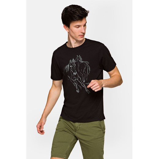 Koszulka Czarna Bawełniana Dexter ze sklepu Lancerto S.A. w kategorii T-shirty męskie - zdjęcie 132677650