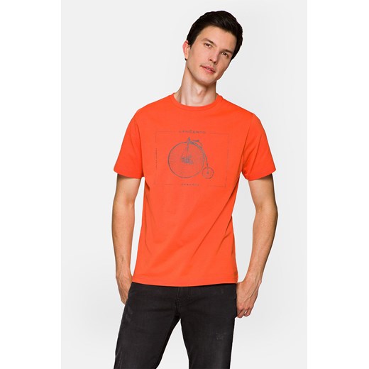 Koszulka Łososiowa Bawełniana Leon ze sklepu Lancerto S.A. w kategorii T-shirty męskie - zdjęcie 132677663