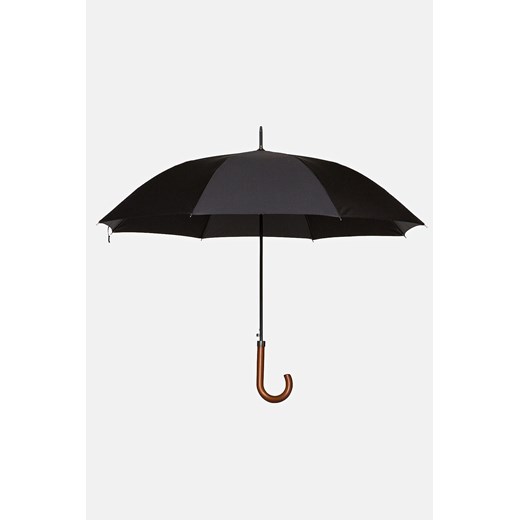 Parasol Średniej Długości Czarny z Drewnianą Rączką ze sklepu Lancerto S.A. w kategorii Dodatki męskie - zdjęcie 132678121