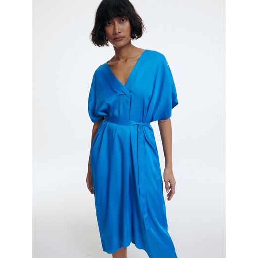 Reserved - Wiskozowa sukienka - Niebieski Reserved XL Reserved