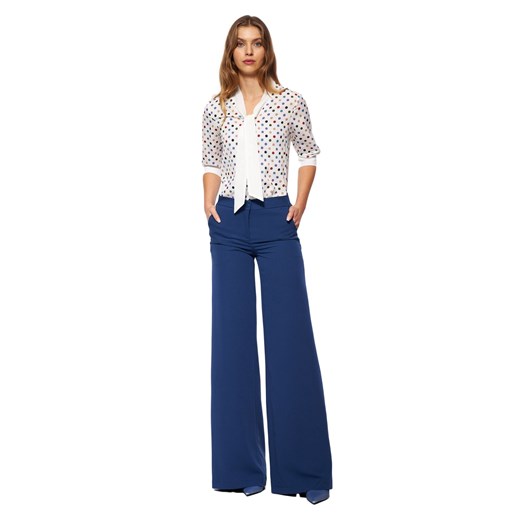 Kobaltowe spodnie palazzo - SD65 ze sklepu Świat Bielizny w kategorii Spodnie damskie - zdjęcie 132692050