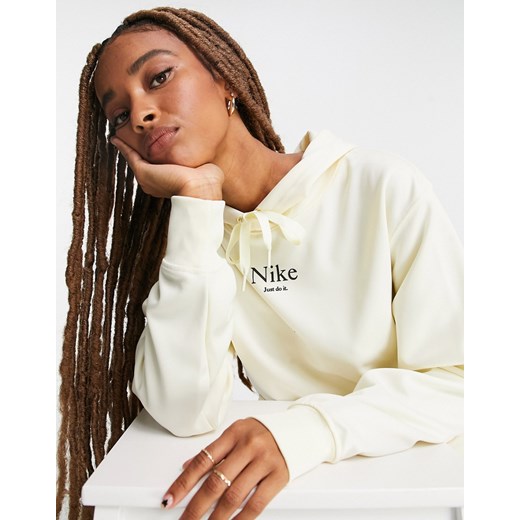 Nike – Bluza oversize z kapturem ściągana na sznurek w kolorze złamanej Nike M Asos Poland