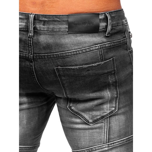 Czarne spodnie jeansowe męskie regular fit Denley MP0047N 33/L okazja Denley