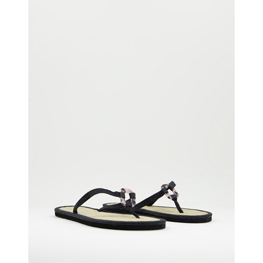 Accessorize – Czarne sandały klapki z trawy morskiej-Black Accessorize 36-37 Asos Poland