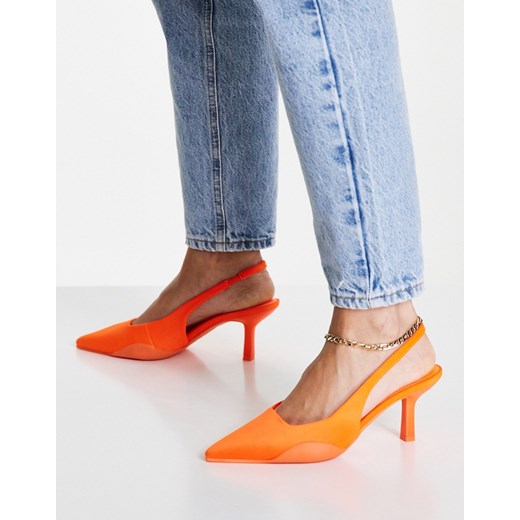 ASOS DESIGN – Silent – Pomarańczowe buty na średnim obcasie z paskiem za 41 Asos Poland