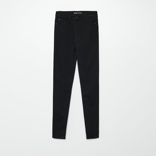 Cropp - Czarne jeansy skinny high waist - Czarny Cropp 36 Cropp